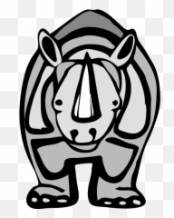 Architetto - rhinoceros 2 Free SVG Cartoon Front View Rhinoceros png