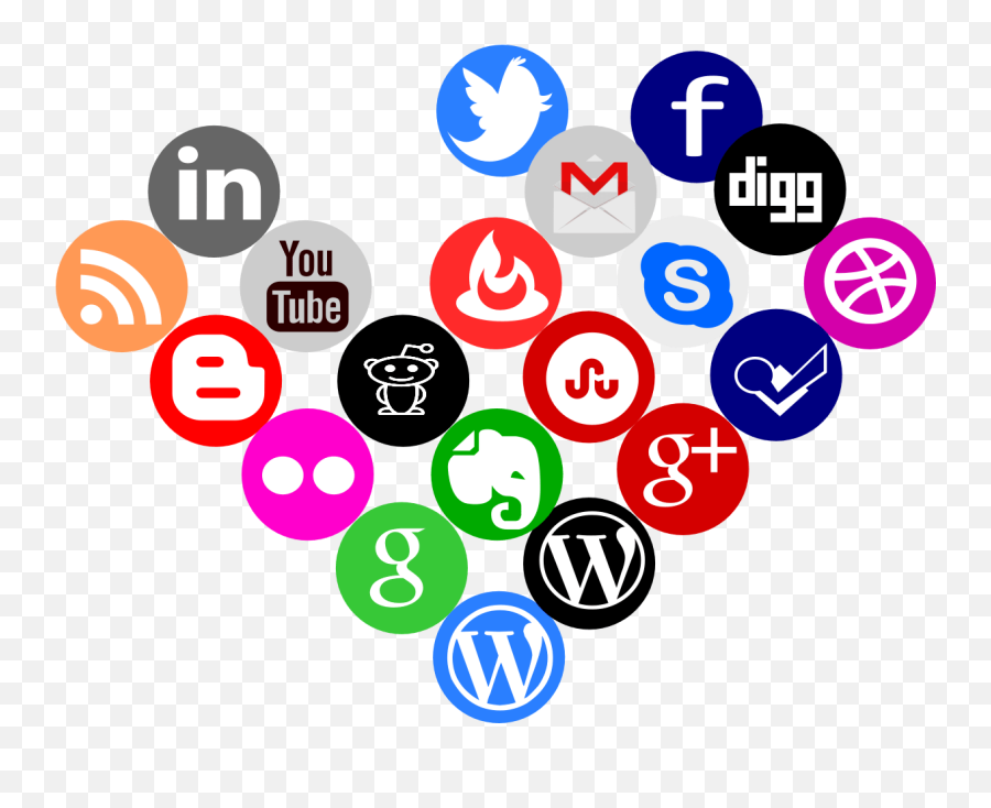 Download Round Social Media Icons Png Svg Black And White - All Social Media Icons Png,Social Media Icons Png Transparent