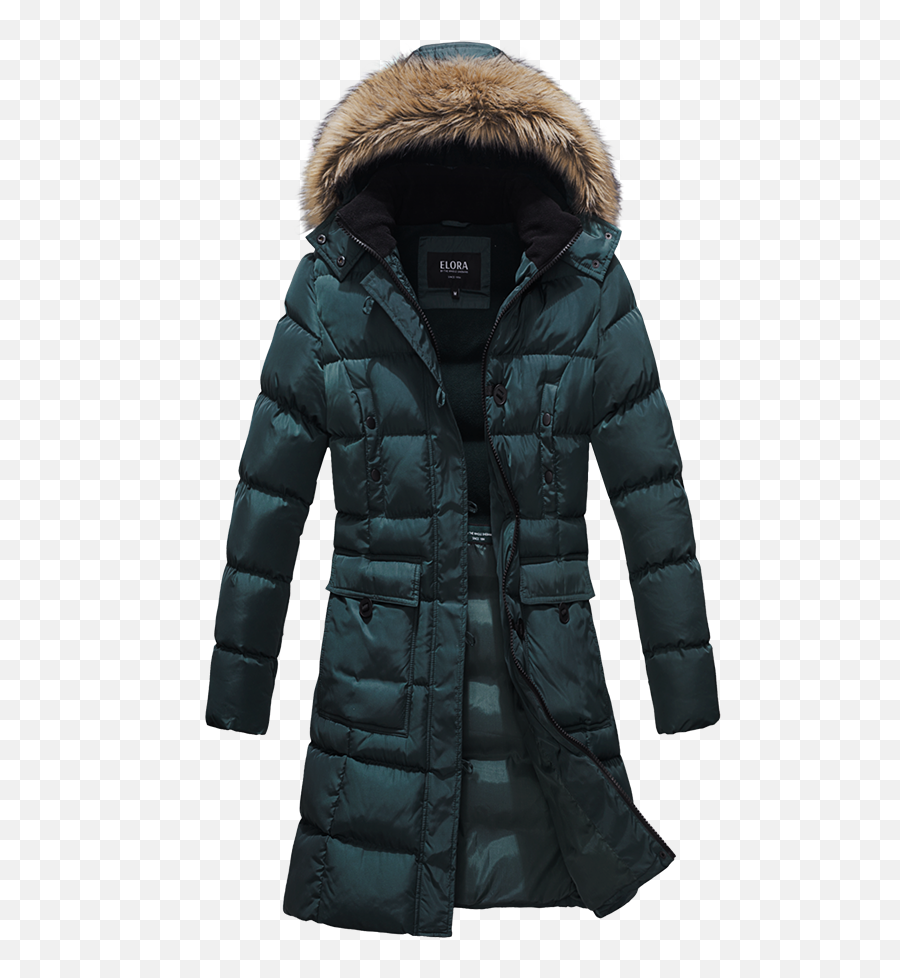 Mid Length Coat With Removable Hood - Fur Clothing Png,Coat Png