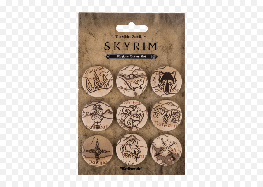 The Elder Scrolls V Skyrim Pin Buttons Regions - Skyrim Pins Png,Skyrim Png