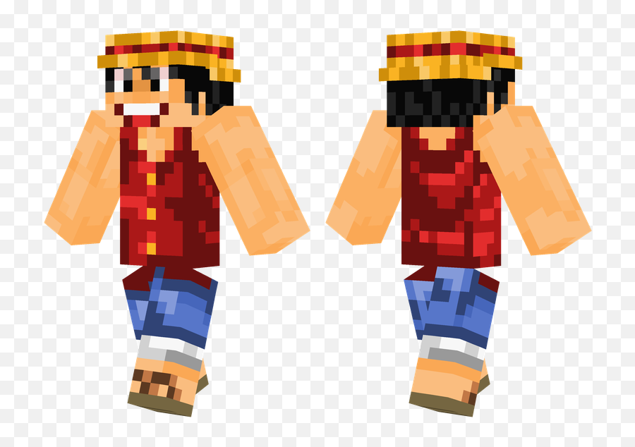 Monkey D Luffy Minecraft Skins - Minecraft Pe Guardian Skin Png,Monkey D Luffy Png