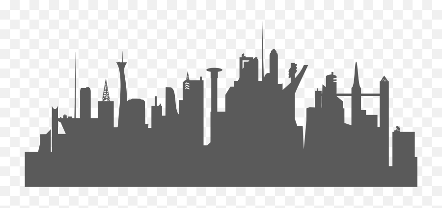 City Skyline Clipart Png - Futuristic City Skyline Silhouette,New York Skyline Silhouette Png