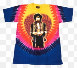 Jimi Hendrix Vintage Tie Dye Tee Shirt - Vintage Jimi Hendrix Tie Dye Shirt Png,Jimi Hendrix Png