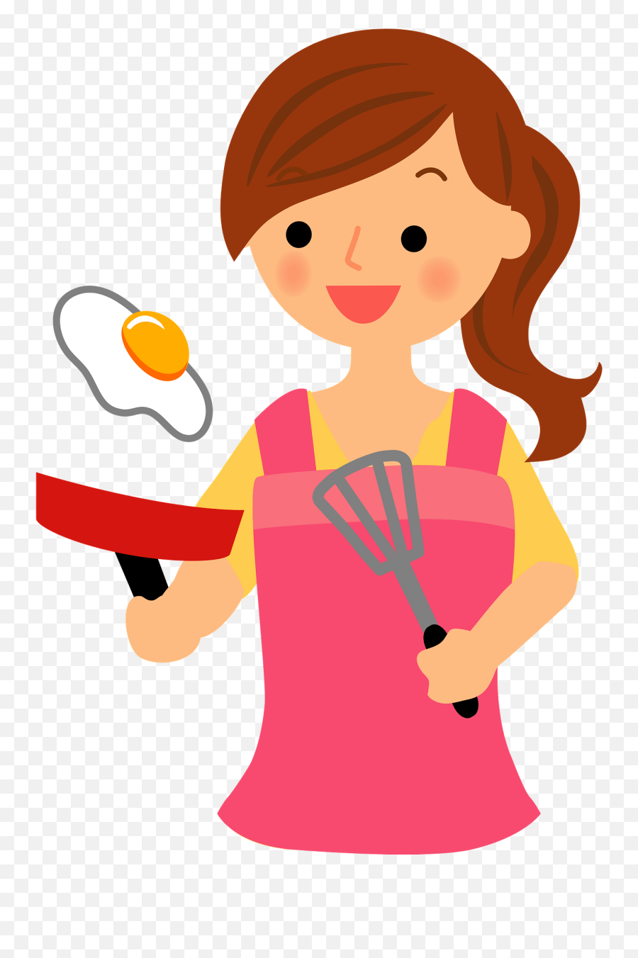 Woman Is Cooking Fried Eggs Clipart Free Download - Can Can Flashcards Png,Fried Eggs Png