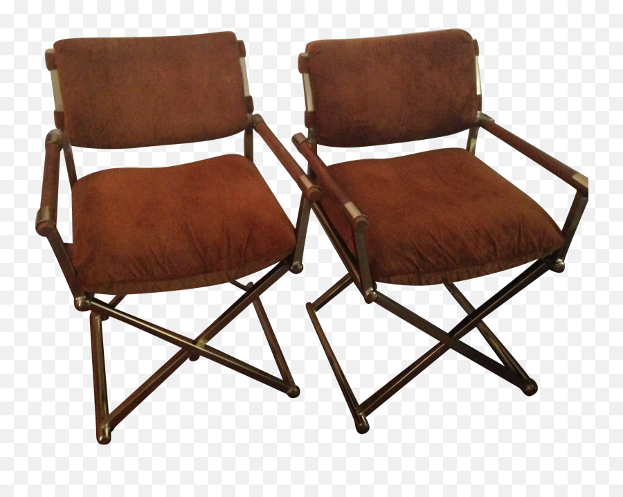 Milo Baughman Vintage Director A Pair - Vintage Directors Director Chair Brass Wood Png,Director Chair Png