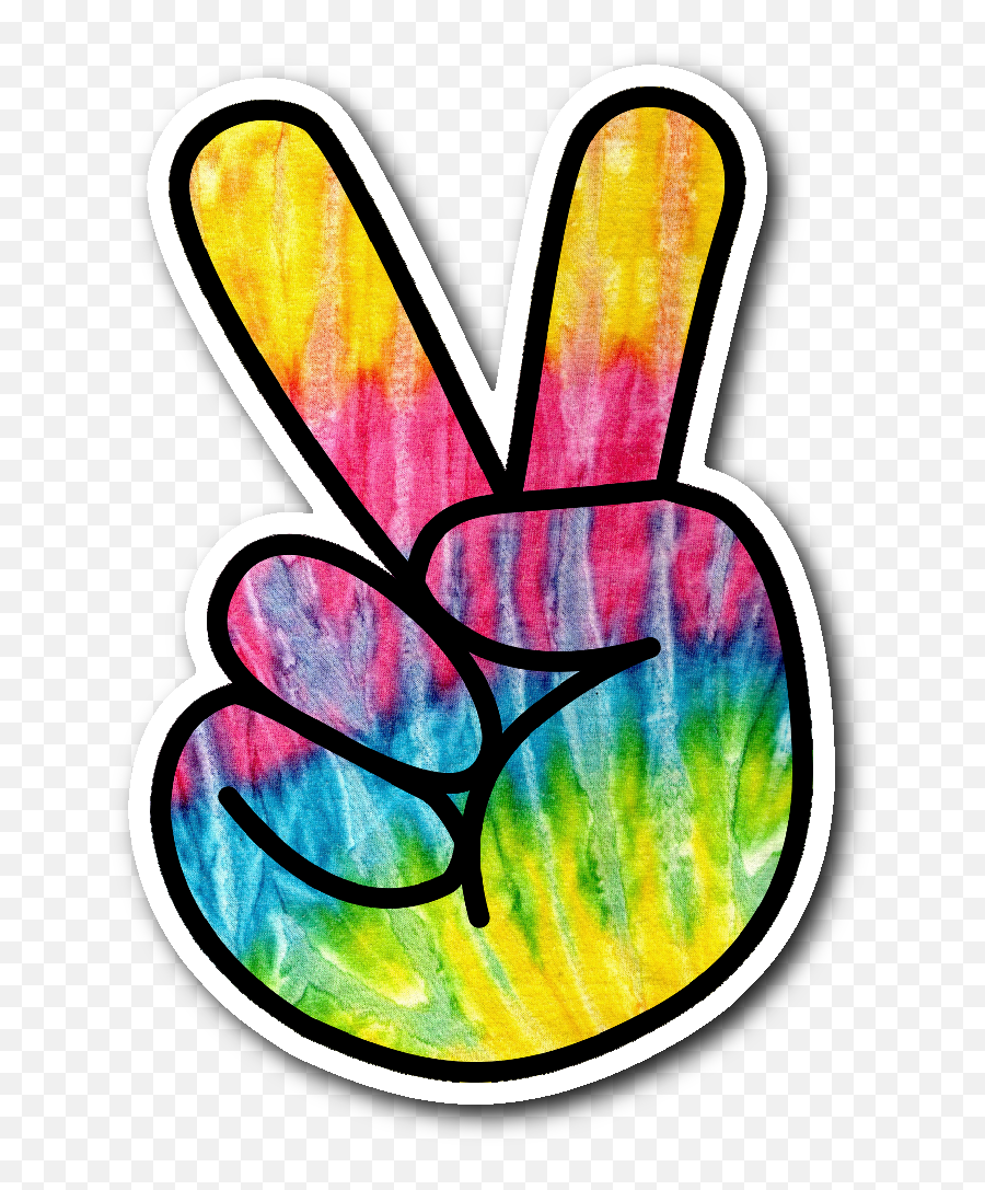 Hippie Peace Sign Hand Hd Png Download - Colorful Peace Sign Clipart,Peace Hand Sign Png