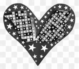 Heart Black And White Clipart Double - png