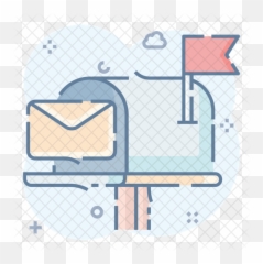 Letterbox Icon Of Colored Outline Style - Lovely png