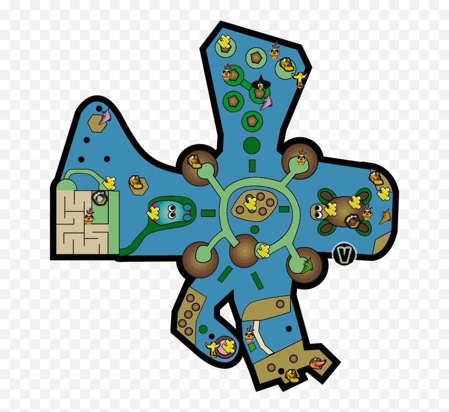 Banjo Kazooie World Map Clipart - Banjo Kazooie Level Layout Png,Banjo Kazooie Png