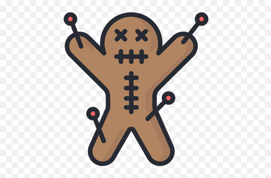 Voodoo Doll Icon Of Colored Outline - Dot Png,Voodoo Icon