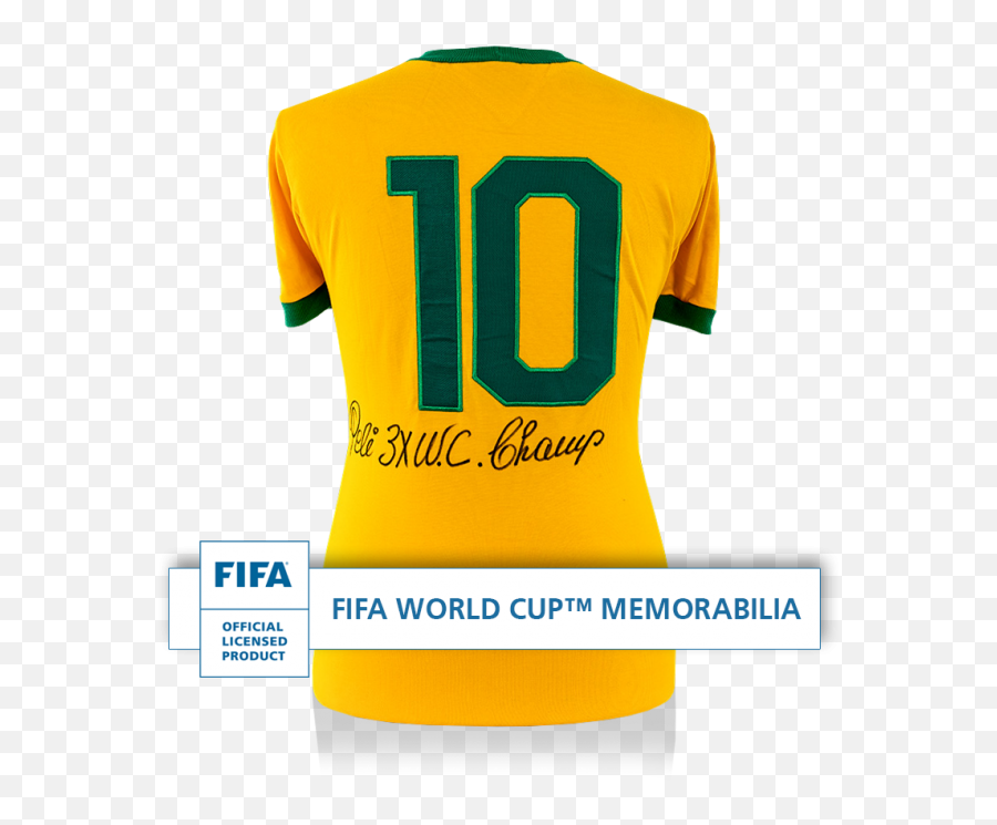 Pele Official Fifa World Cup Back Signed Retro Brazil Home Shirt 3x Champ Special Edition - Short Sleeve Png,Tom Brady Icon