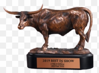 Bronze Longhorn Steer Trophy Paradise Awards - Texas Statue png