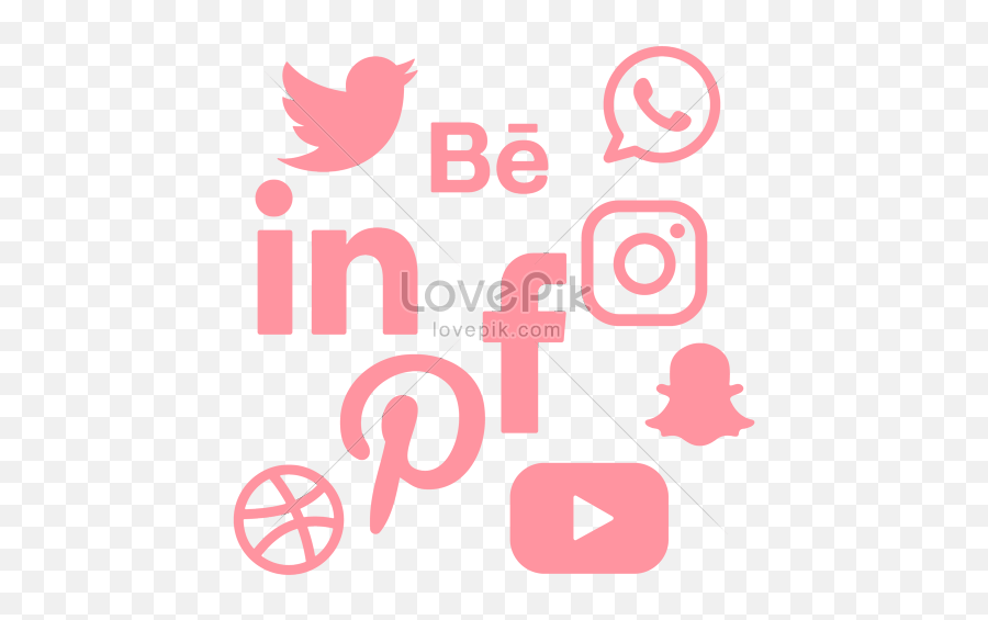 Pink Social Media Icons Vector Graphics - Social Media Png,Social Icon Vector