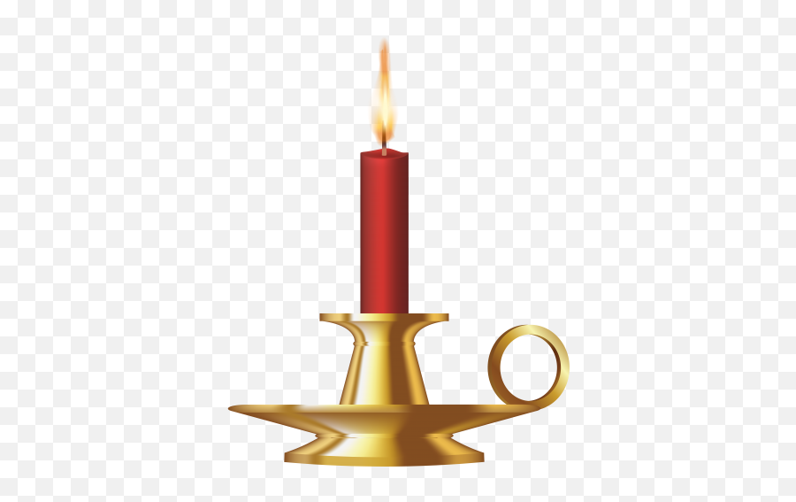 Red Candle Png Lamparina - Candle In Candlestick Png,Christmas Candle Png