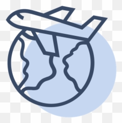 Free World Airplane Icon Of Line Style - Available SVG Colorful Png