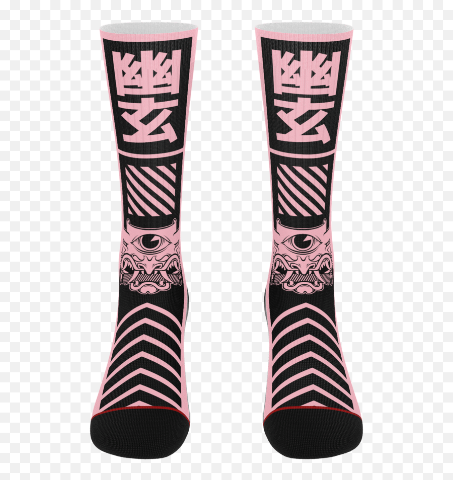 Yugen Oni Socks Pink U2013 Streetwear - Hockey Sock Png,Oni Png