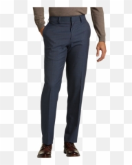 Haggar Slim Fit Dress Pants Blue Heather - Straight Leg png