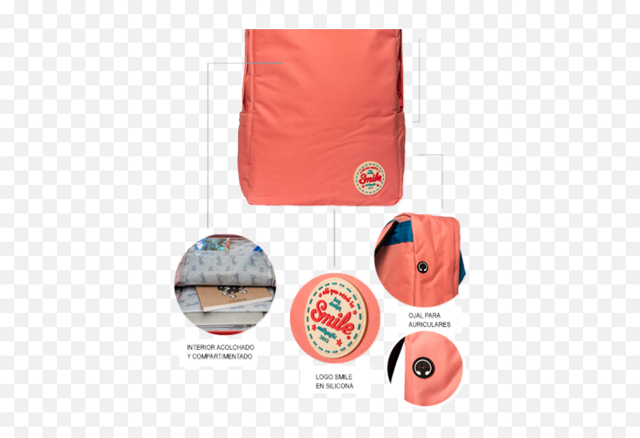 Smile - 156 Penny Portable Backpack Coral Solid Png,Icon Backpack Malaysia