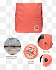 Smile - 156 Penny Portable Backpack Coral Solid png
