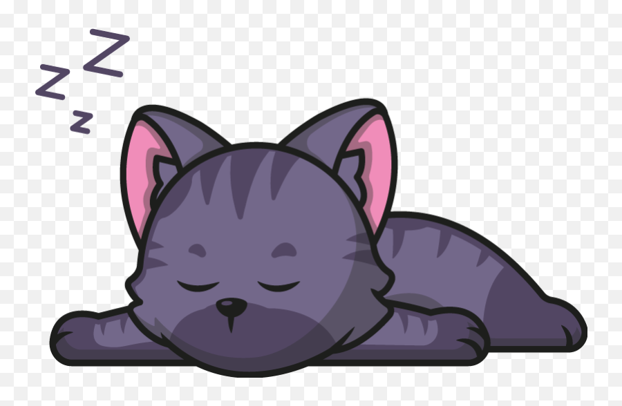 Cute Cat Sleeping Cartoon Icon Illustration Sticker - Dibujo Gato ...