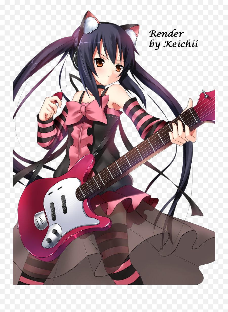 Anime Rocker Girl - Nakano Azusa Full Size Png Download Anime Rock Guitar Girl,Rocker Png