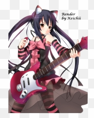 Anime Rocker Girl - Nakano Azusa Full Size Png Download Anime Rock Guitar Girl,Rocker Png