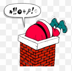 Png Santa Chimney Stuck Christ - Santa Claus Chimney Funny,Chimney Png