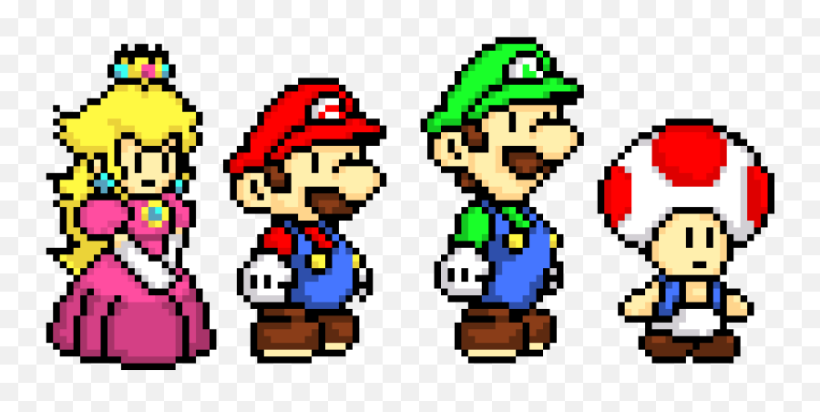 Peach Mario Luigi And Toad - Mario Luigi Toad Peach Png,Pixel Mario Transparent