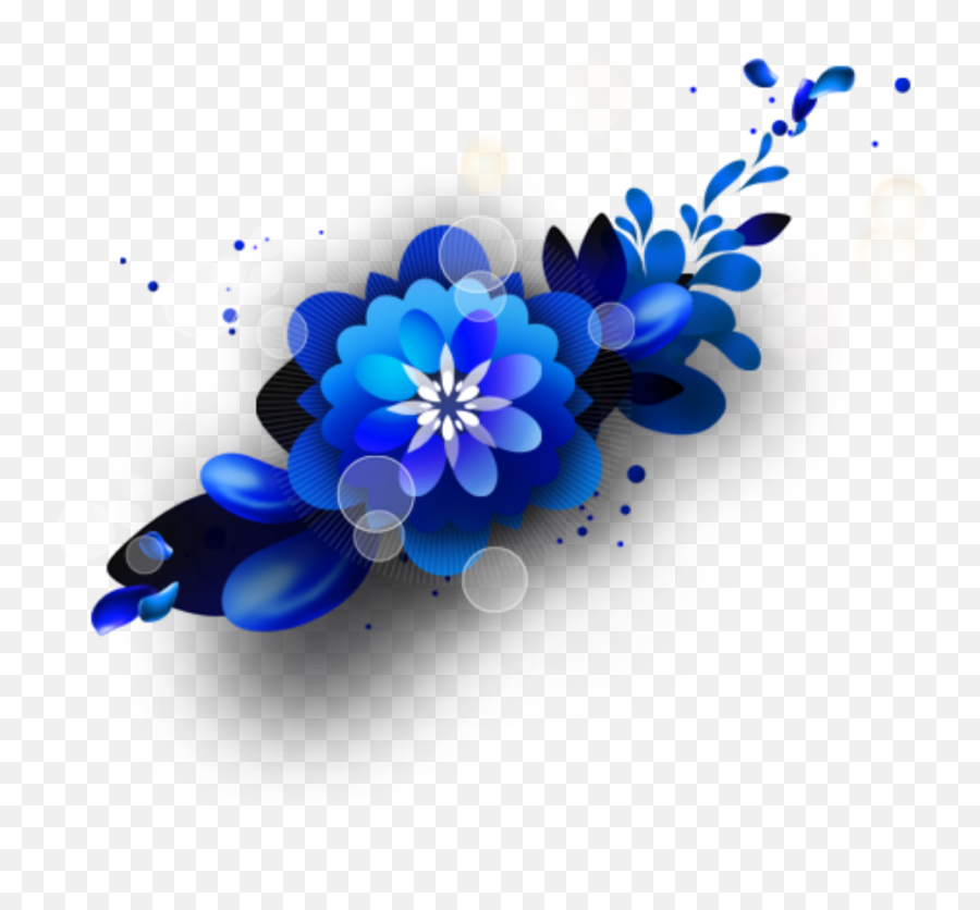 Floral Background Png - Ftestickers Watercolor Flowers Background Blue Flowers Png,Blue Flower Transparent Background