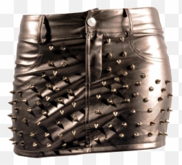Leather Mini Skirt Spike Studs Free Png Images - Leather Skirt Transparent Background,Spike Png