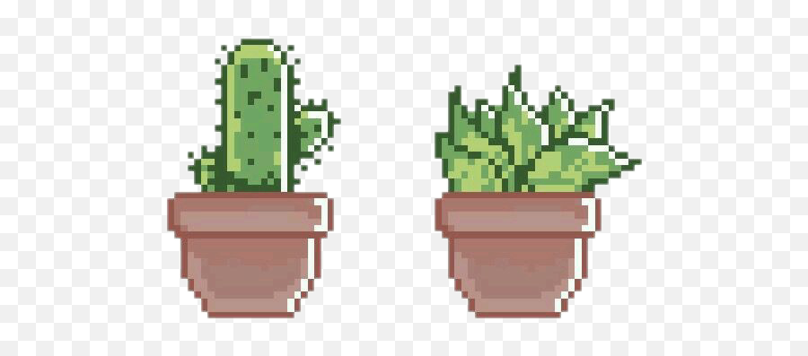 Plant Green Succulent Aesthetic Pixel - Pixel Plants Full Kawaii Pixel Art Cactus Png,Green Plant Png