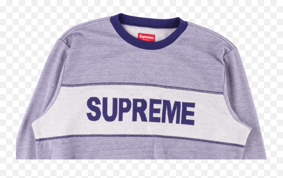 Supreme Tonal Stripe Logo Crewneck - Sweater Png,Stripe Logo Png