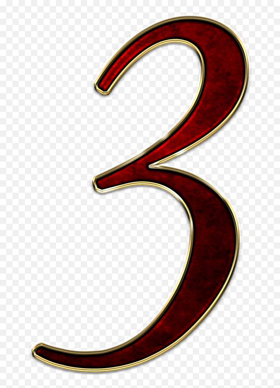 Number 3 Red Transparent Png - Neumarical Degit,3 Png