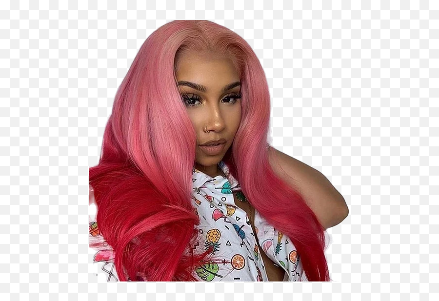 Brazilian Hair - Pink Red Lace Front Wigs Png,Transparent Wig