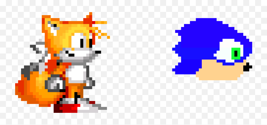 Tails Sees Sonic - Tails Head Pixel Art Png,Sonic Head Png