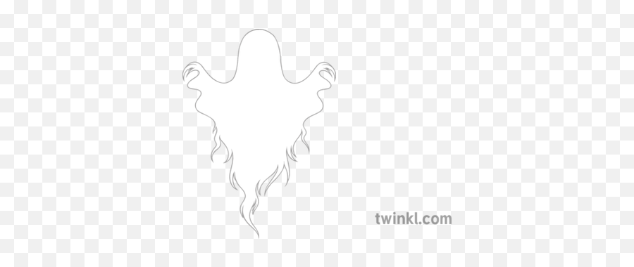 Creepy Ghost Outline English Gothic Spirit Death Halloween - Ghost Outline Gothic Png,Creepy Png