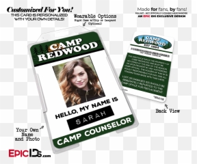 Camp Redwood U0027american Horror Storyu0027 Counselor Cosplay Name Badge Custom Photo Personalized - Men In Black International png