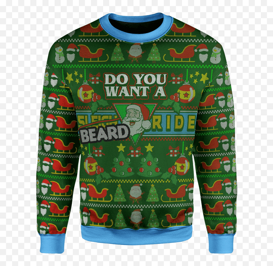 Download Beard Rides Christmas Sweater - Ugly Sweater Clipart Png Transparent,Christmas Sweater Png