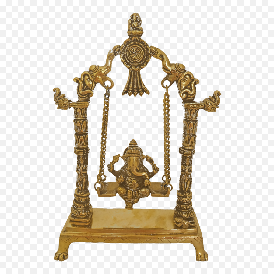 Buy Religious God Ganesha Murti Sitting - Jhula Ganesh In Brass Png,Elephant Head Png