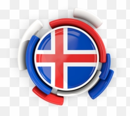 Round Flag With Pattern Illustration Of Iceland - Flag png