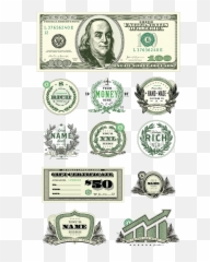 Money Clipart Vector Set - Dollar Bill 1 Drawings Of Benjamin Franklin png