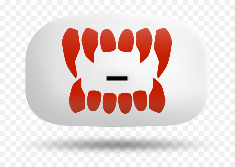 Red Fangs White - Fang Png,Vampire Teeth Png
