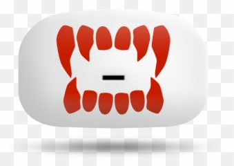 Red Fangs White - Fang Png,Vampire Teeth Png