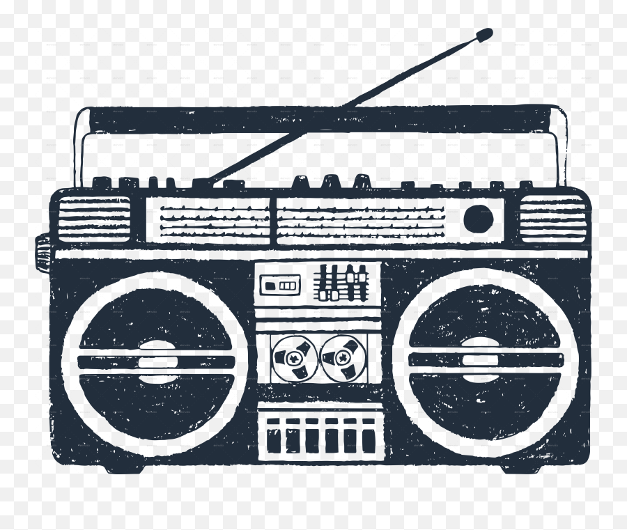 Hipster 37 Hand Drawn Objects - Hand Drawn Boombox Png,Boom Box Png