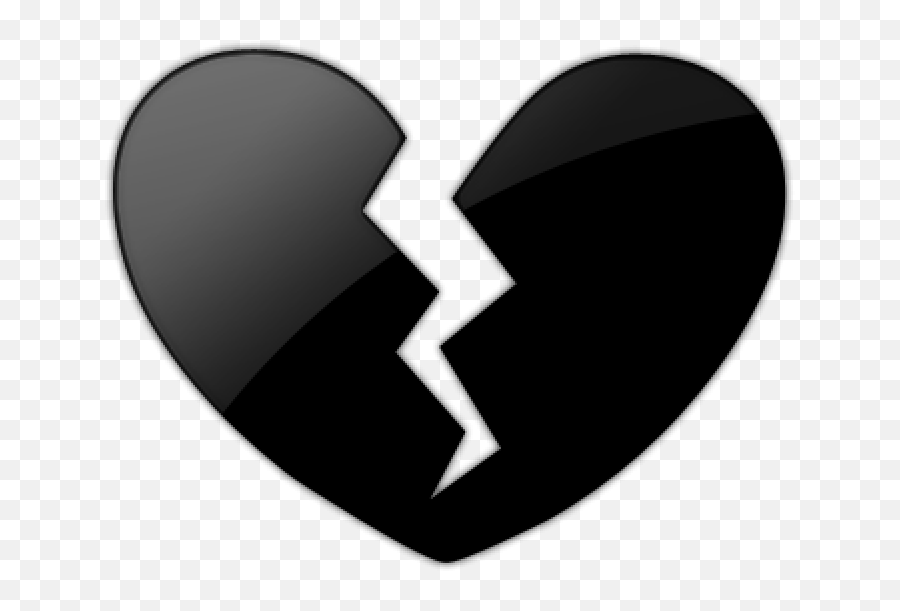 Emoji Black Heart Broken Png - Sinclar Love You No More,Iphone Heart Emoji Png
