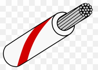 Red Stripe 22awg Wire - White With Black png