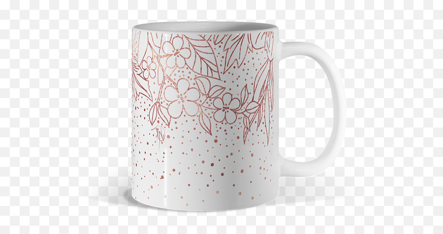 Gold Confetti Png - Rose Gold Hand Drawn Floral Doodles And Mug,Gold Confetti Png