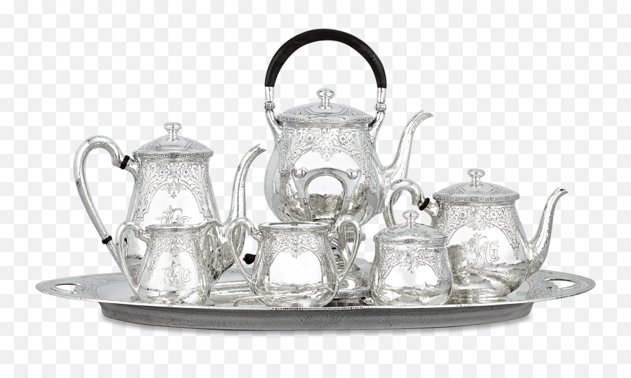 Eleder - Hickok Sevenpiece Coffee And Tea Service Teapot Png,Tea Set Png