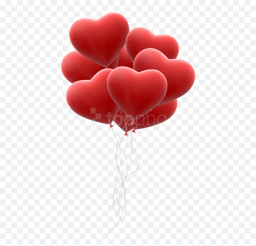 Download Free Png Red Hearts Balloon Bunch - Transparent Background Heart Balloon Clipart,Hearts Transparent Background