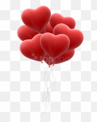 Download Free Png Red Hearts Balloon Bunch - Transparent Background Clipart
